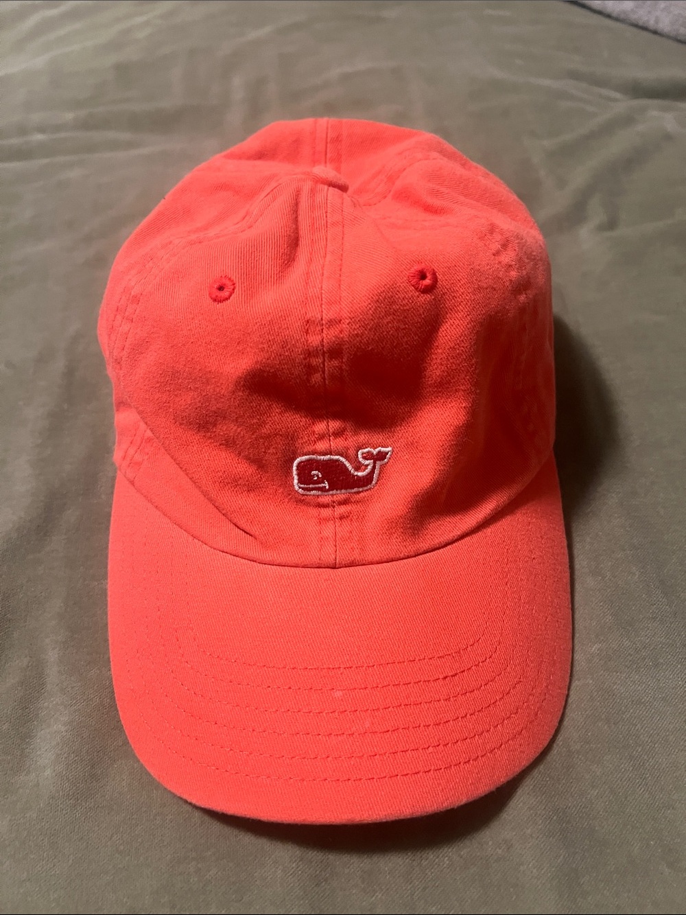 Vineyard Vines Coral Pink Whale Embroidered Cap